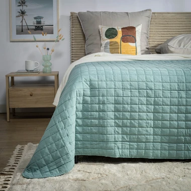 Tyrkysový přehoz na postel GISELLE 200x220 cm