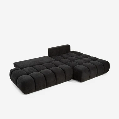 Rozkládací rohová sedačka černá BELLINI O pravá