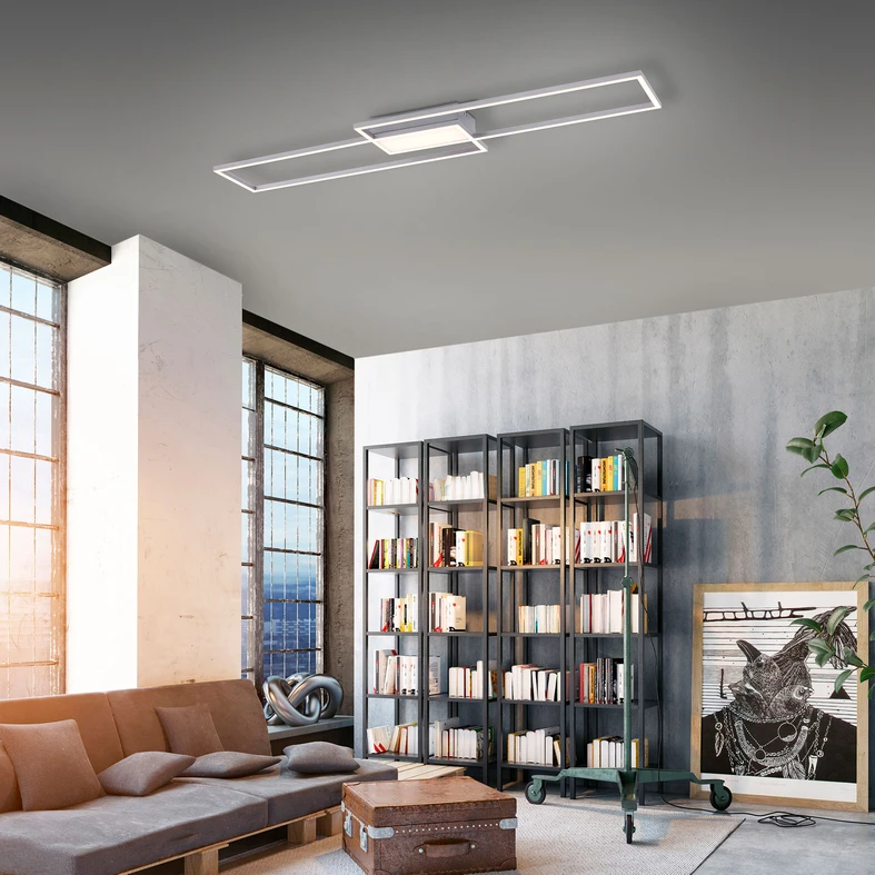 Stříbrné stropní LED svítidlo s dálkovým ovládáním ASMIN