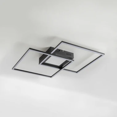 Černé stropní svítidlo rám LED RGB LUMI s dálkovým ovládáním