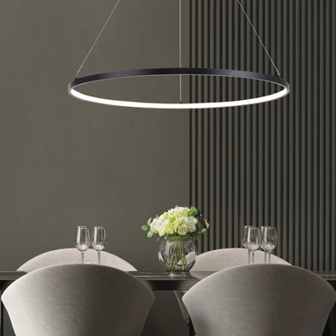 Kruhové závěsné LED svítidlo HORIK 60 cm černé