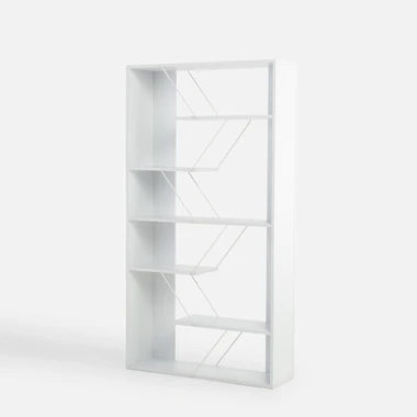 Bílý regál do obývacího pokoje LAMIGO