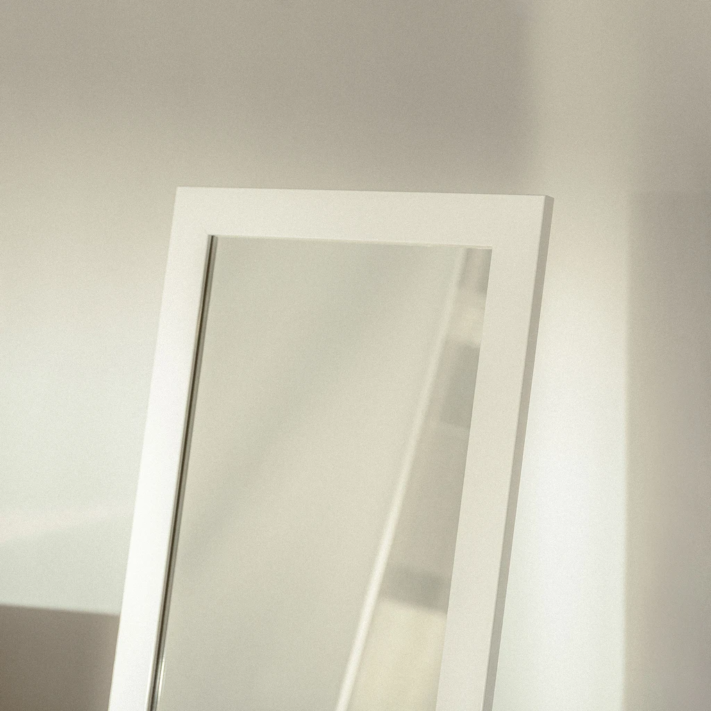 Stojicí zrcadlo v bílem rámu SLIM 40x160 cm