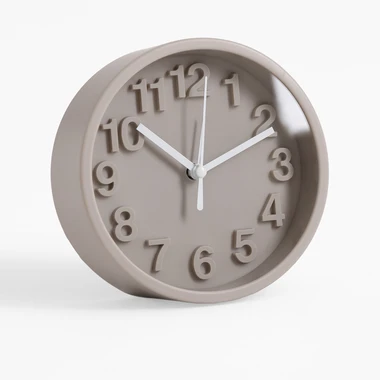 Béžový kulatý budík 13,1 cm