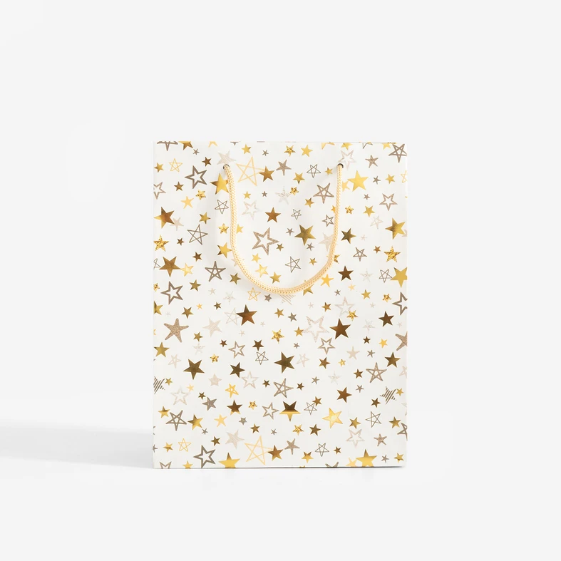 Vánoční dárková taška hvězdičky S MIX