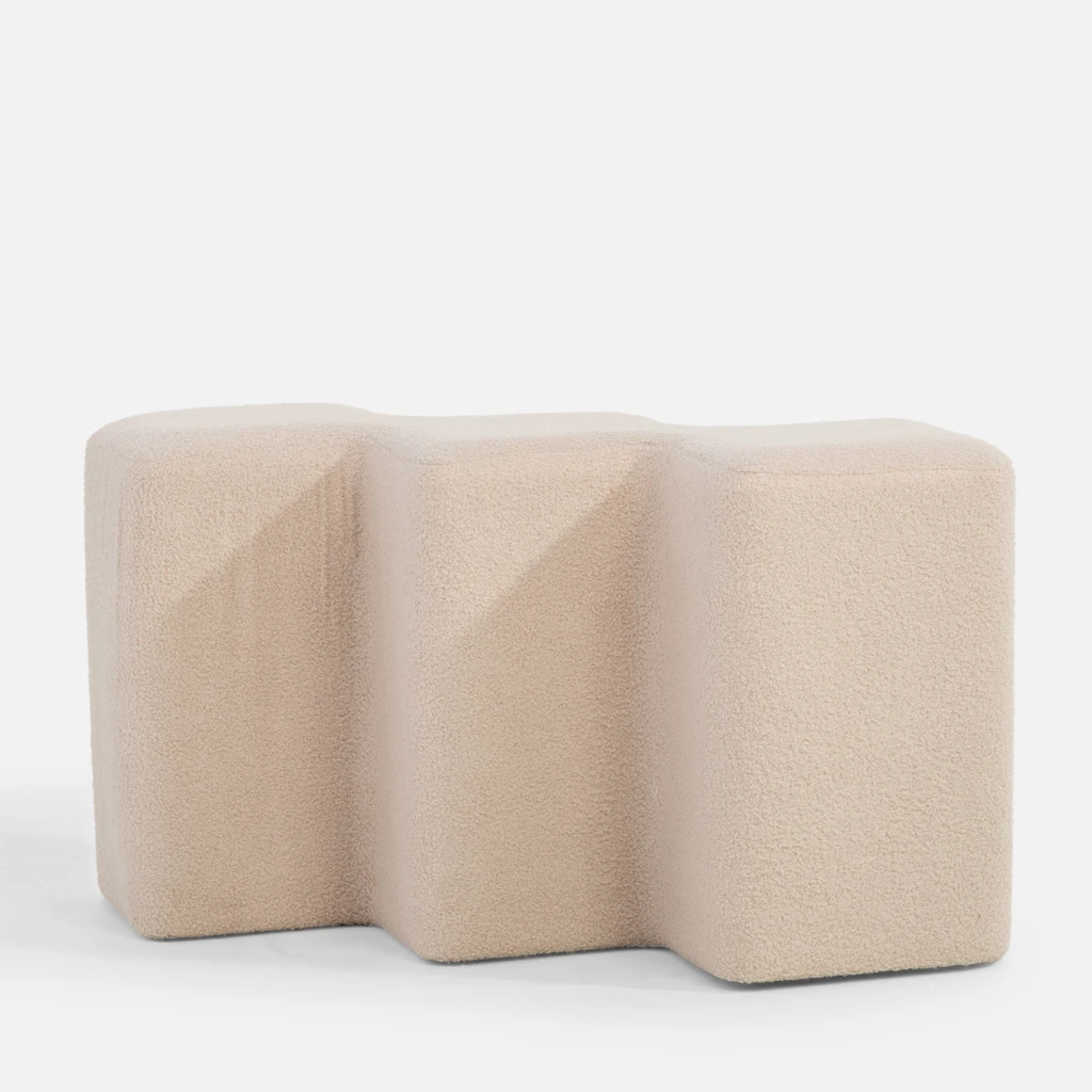 Krémový boucle taburet INTOPP