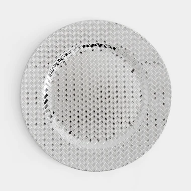 Dekorační talíř podtalíř stříbrný 33 cm