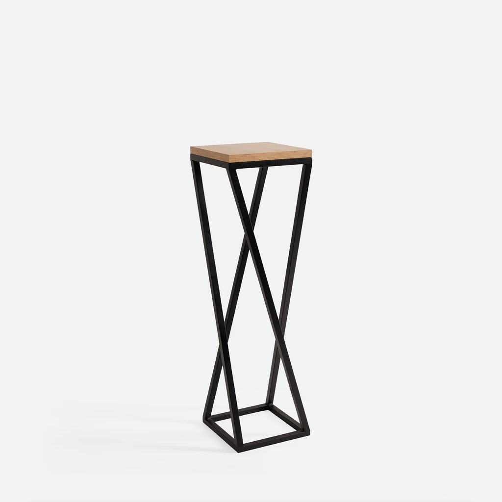 Ocelový stojan na květináč černý dub LESCAR XS 47 cm
