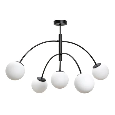 Černé stropní svítidlo koule VOLTA 5