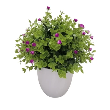 Umělá květina v květináči 30 cm fialová