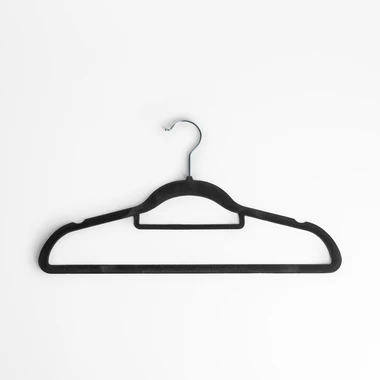 Grafitová sametová ramínka VELVET, sada 5 kusů.