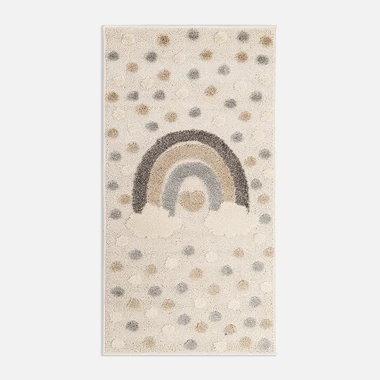 Tmavě krémový koberec s duhou CLUDI 80x150 cm