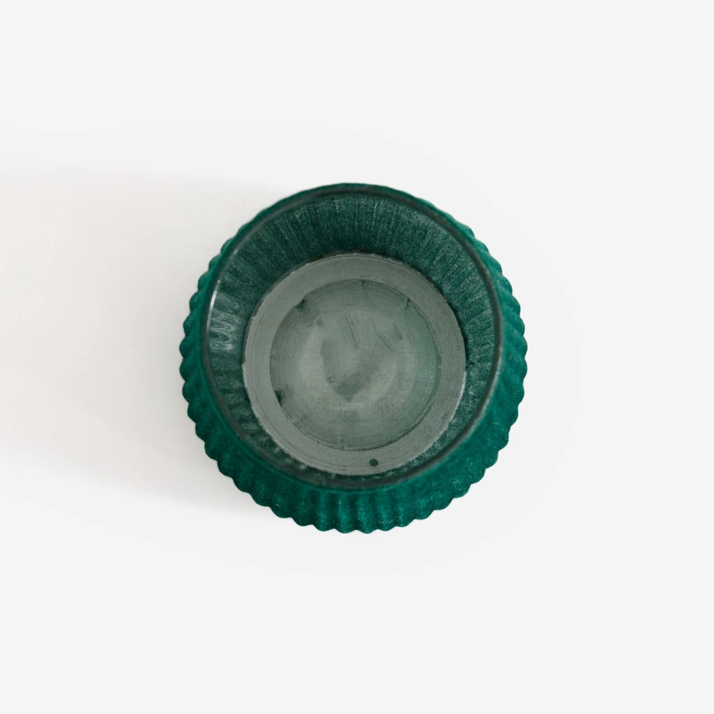 Svícen na čajové svíčky zelený 11 cm