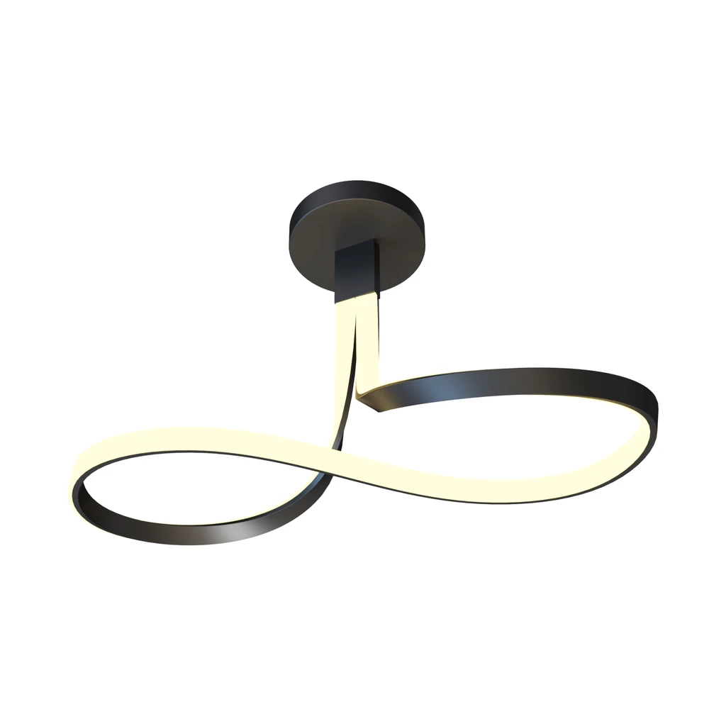 Czarna lampa sufitowa VISO z wbudowanym oświetleniem LED. Idealna do przestronnego wnętrza salonu.