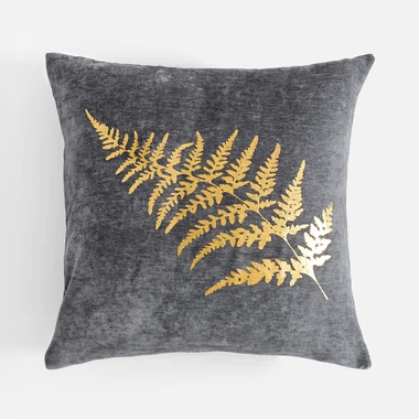 Dekorativní povlak na polštář šedo-zlatý RAHJA 45x45 cm
