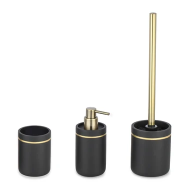 Koupelnový kelímek černý se zlatým dekorem 10,1 cm