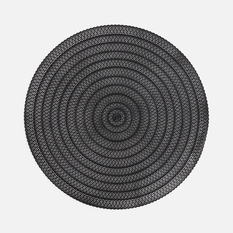 Podkładka na stół, okrągła, czarna, 38 cm Czarna podkładka na stół