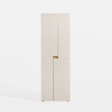 Čtyřdveřová šatní skříň LENS 60 cm kašmír/dub cremona.