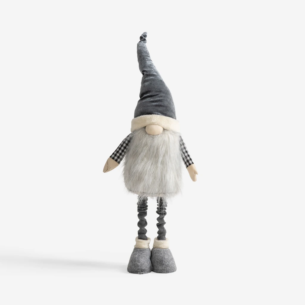 Vánoční dekorativní skřítek šedý 85-125 cm
