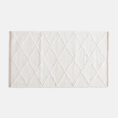 Koberec s kosočtverci AVENUE, bílý, 60x100 cm