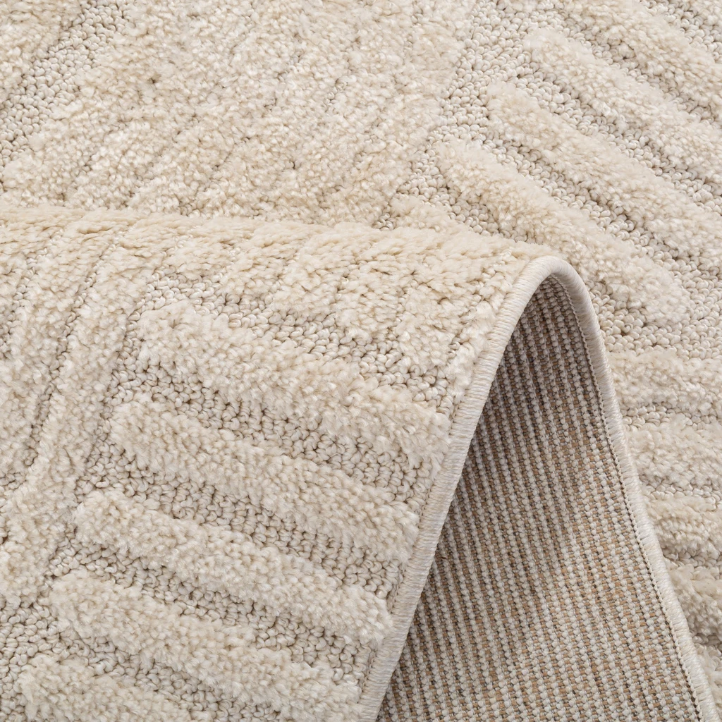 Dywan kremowy LA CASA 3D 80x150 cm - zbliżenie.