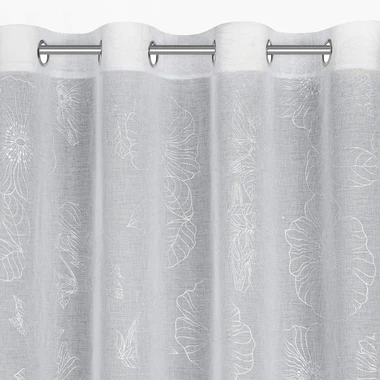 Bílo-stříbrný závěs s průchodkami SAGI 140x250 cm