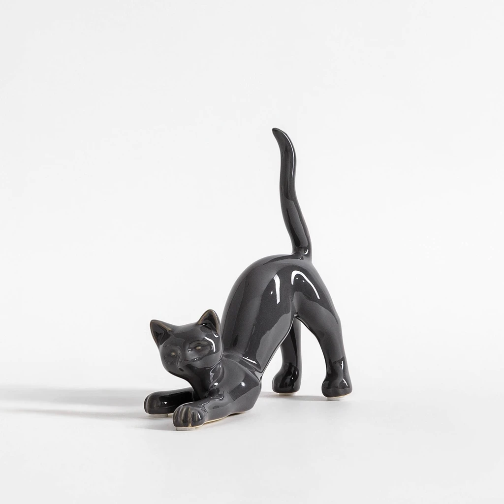 Figurka dekoracyjna KOT szary