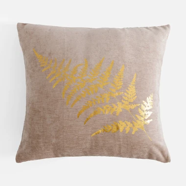 Dekorativní povlak na polštář béžovo-zlatý RAHJA 45x45 cm