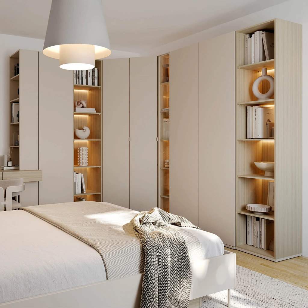 Aranżacja nowoczesnej zabudowy szaf w sypialni