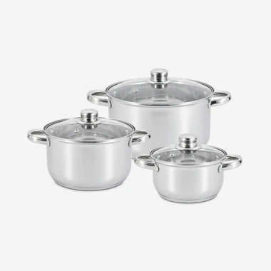 Sada 3 nerezových hrnců BASAL