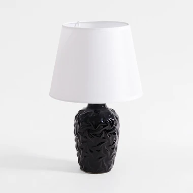 Černo-bílá stolní lampa 31,5 cm