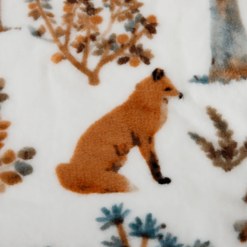 Vánoční deka s jeleny béžová CODIE 130x160 cm