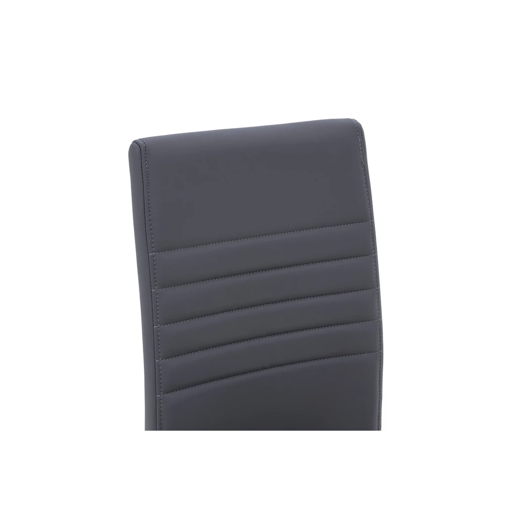 Šedá židle s ližinovou podnoži, eko kůže, AMI