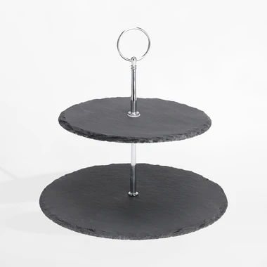 Dvoupatrový podnos z břidlice, 25 cm