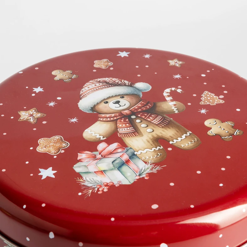 Sada 2 plechových dóz s motivem vánočního stromečku MIX 20 cm