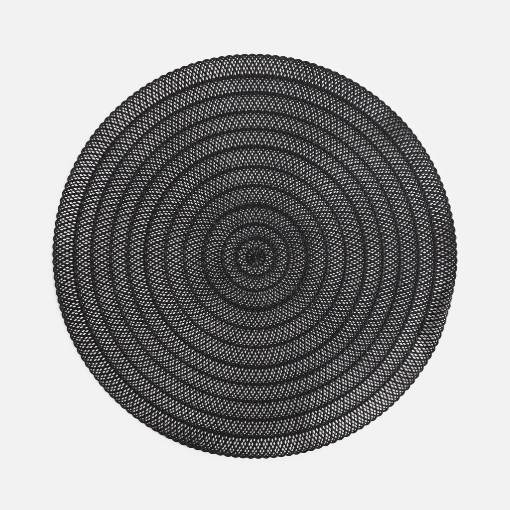 Podkładka na stół, okrągła, czarna, 38 cm Czarna podkładka na stół