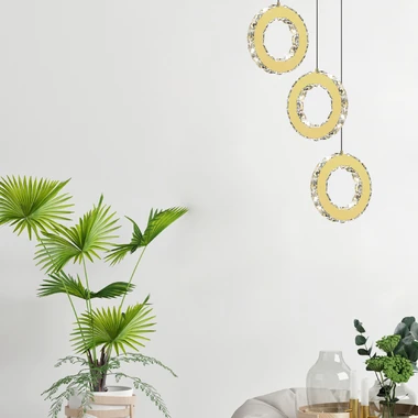 Závěsné LED svítidlo kruh GIRONA zlaté