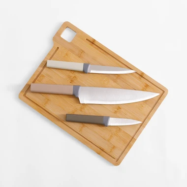 Sada 3 nožů s bambusovým prkénkem na krájení