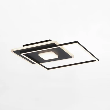Čtvercové stropní svítidlo LED s černým rámem DOMINO