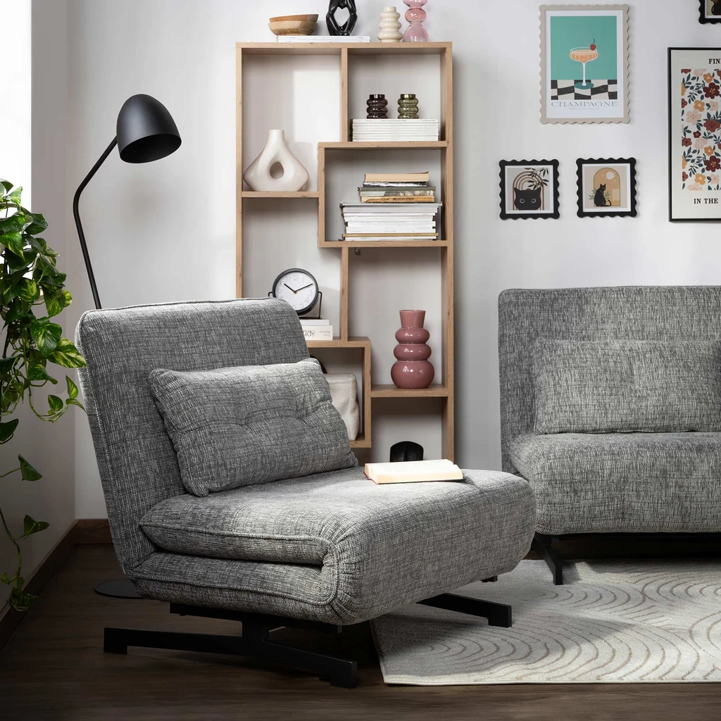 Sofa 92 cm rozkładana PIMIO szara Rozkládací pohovka PIMIO 92 cm šedá