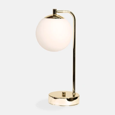 Stolní lampa se stínidlem zlatá koule RICO