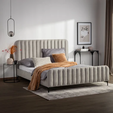 Čalouněná postel v popelavém odstínu KELLY 160x200 cm