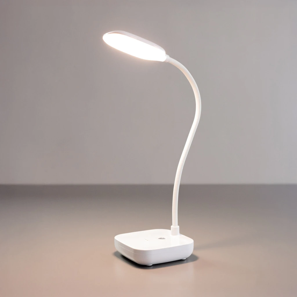 Bílá stolní lampa LED 7W s USB nabíjením