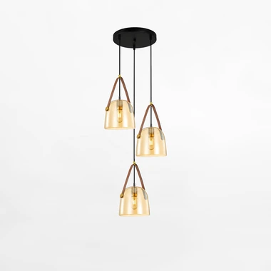 Jantarové závěsné svítidlo 3 stínidla SOLTA