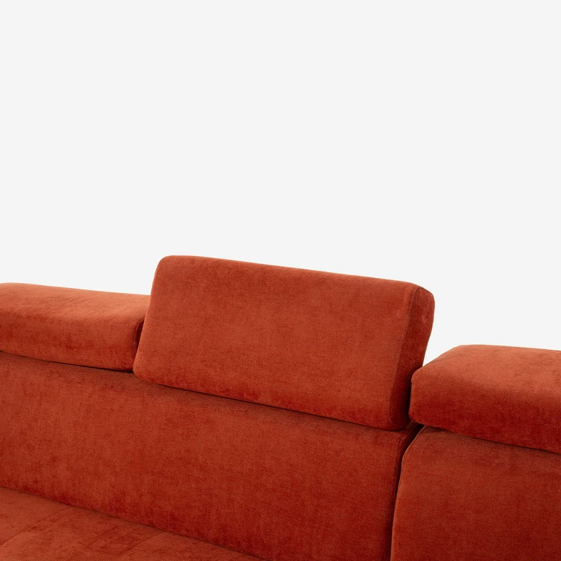 Cihlová rozkládací rohová sedací souprava FEN 5P pravá