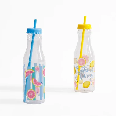 Láhev s brčkem 650 ml MIX