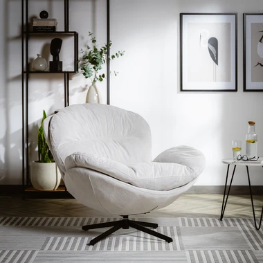 Béžové otočné křeslo KALAR