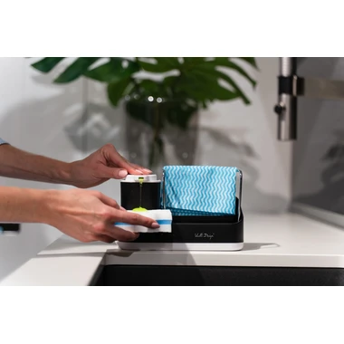 Kuchyňský organizér s dávkovačem LIVIO DUO černý