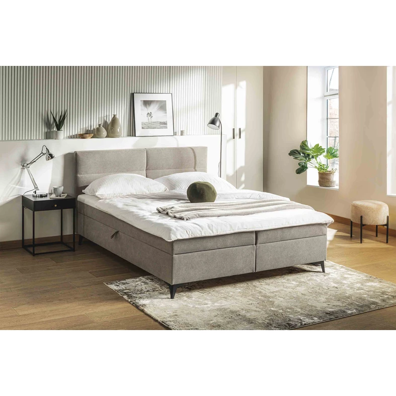 Béžová postel boxspring MARY 140x200 cm