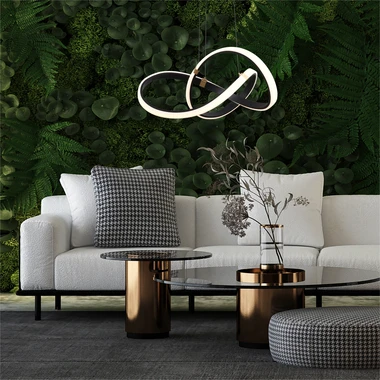 Černo-zlaté LED závěsné svítidlo INDIGO